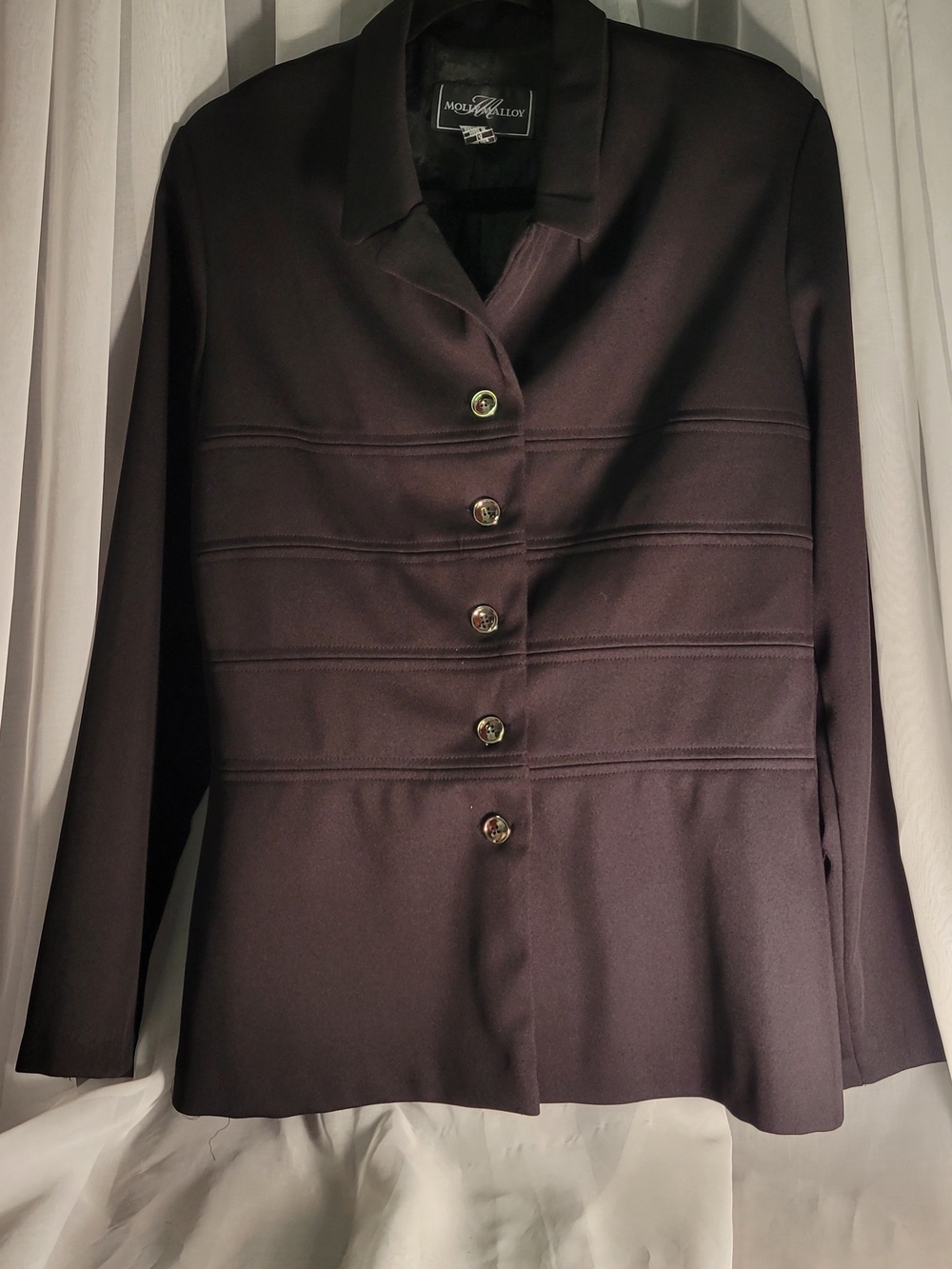 Molly Malloy Women's Black Tailored Button-Front Blazer